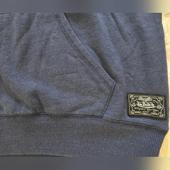 Woman's Size XL Von Dutch Navy Blue Sweatshirt Hoodie - Picture 2 of 6